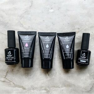 Beetles Gel Nail Extension Set - Dark Pink, White, Clear